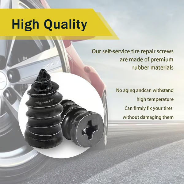 🔩60PCS Tire Repair Rubber Nails Kit with 2 Sizes + Free Screwdriver Included