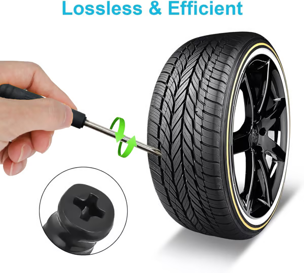🔩60PCS Tire Repair Rubber Nails Kit with 2 Sizes + Free Screwdriver Included