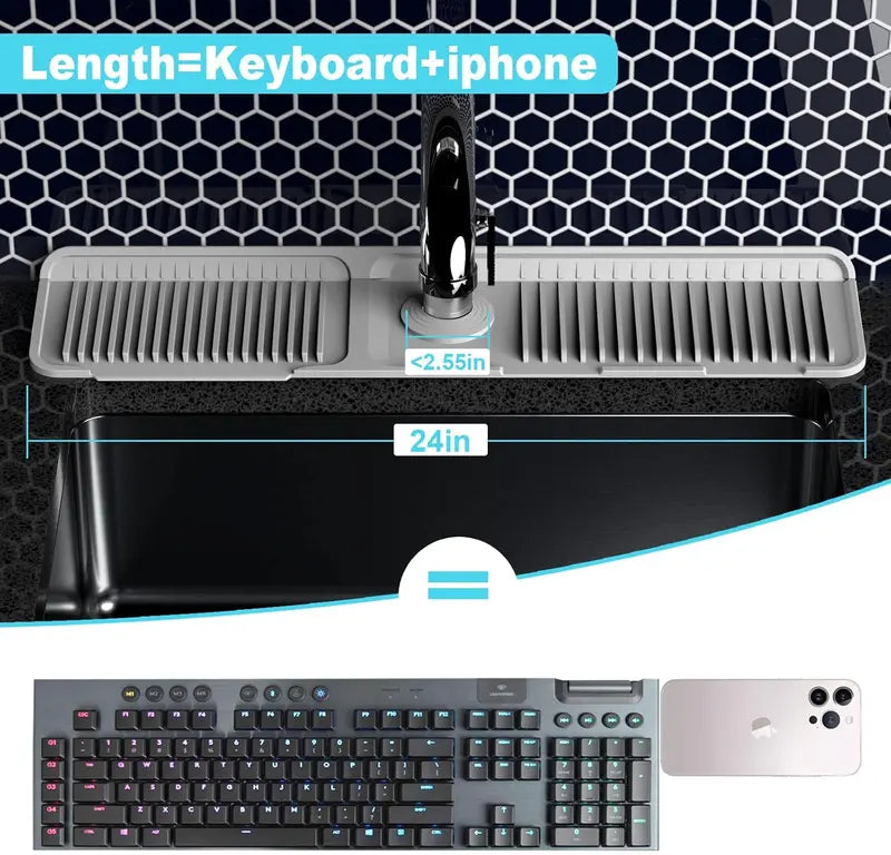 AQA Foldable Faucet Splash Guard with Drainage – Easy to Use & Reusable