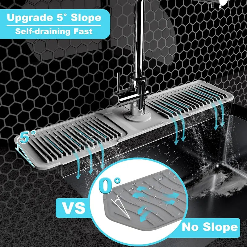 AQA Foldable Faucet Splash Guard with Drainage – Easy to Use & Reusable
